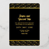 Schwarz und Gold Luxus Card Design Gold Fossil Folieneinladung (Vorderseite)