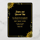 Schwarz und Gold Luxus Einladung Gold Foil Design (Vorderseite)
