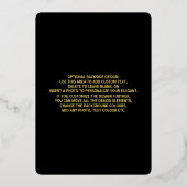 Schwarz und Gold Luxus Einladung Gold Foil Design (Rückseite)