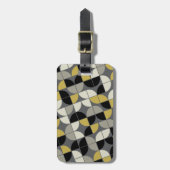 Schwarz und Gold - MCM Muster Gepäckanhänger (Vorderseite vertikal)