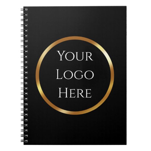 Schwarz und Gold Minimalistisch Notizblock (Vorderseite)