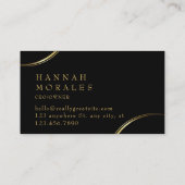 Schwarz und Gold Minimalistisch Visitenkarte (Rückseite)