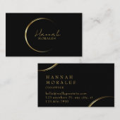Schwarz und Gold Minimalistisch Visitenkarte (Vorne/Hinten)