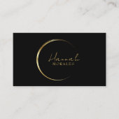 Schwarz und Gold Minimalistisch Visitenkarte (Vorderseite)