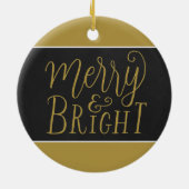 Schwarz und Gold mit Bild Weihnachten Keramik Ornament (Hinten)