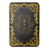 Schwarz und Gold mit dekorativen Elementen Badematte (Vorderseite Vertikal)
