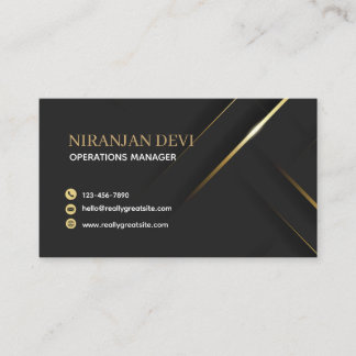 Schwarz und Gold Modern Corporate . Visitenkarte