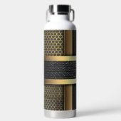 SCHWARZ UND GOLD MODERN GESCHRIEBEN AUSSEHENSPEICH TRINKFLASCHE (Vorderseite)