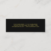 Schwarz und Gold modern Minimalistisch Schlicht Mini Visitenkarte (Rückseite)