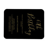 Schwarz und Gold Moderne Elegance Foto 60. Geburts Magnet (Horizontal)
