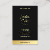 Schwarz und Gold moderne, elegante Handschrift Visitenkarte (Rückseite)