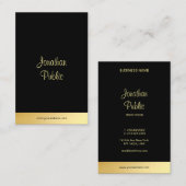 Schwarz und Gold moderne, elegante Handschrift Visitenkarte (Vorne/Hinten)