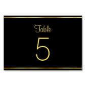 Schwarz und Gold Moderne glamouröse Vorlage Trends Tischnummer (Vorderseite)