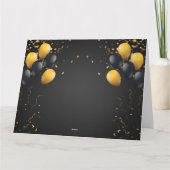 Schwarz und Gold Moderne glücklich Geburtstag Karte (Rückseite)