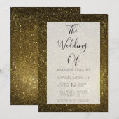 Schwarz und Gold Moderne Hochzeit Einladung (Vorne/Hinten)