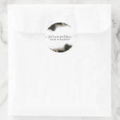 Schwarz und Gold Moderne Kunst Flüssige Wasserfarb Runder Aufkleber (Tasche)