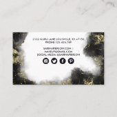 Schwarz und Gold Moderne Kunst Flüssige Wasserfarb Treuekarte (Rückseite)