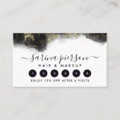 Schwarz und Gold Moderne Kunst Flüssige Wasserfarb Treuekarte (Vorderseite)