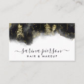 Schwarz und Gold Moderne Kunst Flüssige Wasserfarb Visitenkarte (Vorderseite)