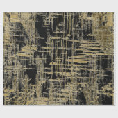 Schwarz und Gold Moderne Kunst Geschenkpapier (Flach)