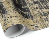 Schwarz und Gold Moderne Kunst Geschenkpapier (Rolleneckpunkt)
