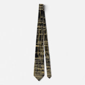Schwarz und Gold Moderne Kunst Krawatte (Vorderseite)