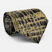 Schwarz und Gold Moderne Kunst Krawatte (Gerollt)