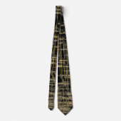 Schwarz und Gold Moderne Kunst Krawatte (Rückseite)
