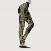 Schwarz und Gold Moderne Kunst Leggings (Rechts)