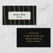 Schwarz und Gold - Moderne Visitenkarten Visitenkarte (Vorne/Hinten)