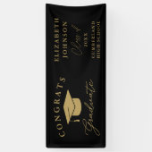 Schwarz und Gold Moderner, eleganter Script-Abschl Banner (Vertikal)