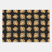 Schwarz und Gold Modernes Glam Geschenkpapier Set (Vorderseite)