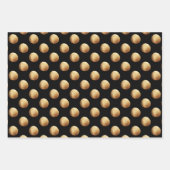 Schwarz und Gold Modernes Glam Geschenkpapier Set (Vorderseite 3)