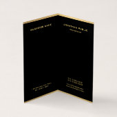 Schwarz und Gold Modernes Mit Monogramm Elegant Visitenkarten (Innenseite)
