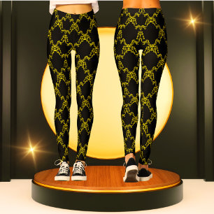 Schwarz und Gold Modernes Muster Trendy Fashion Sp Leggings
