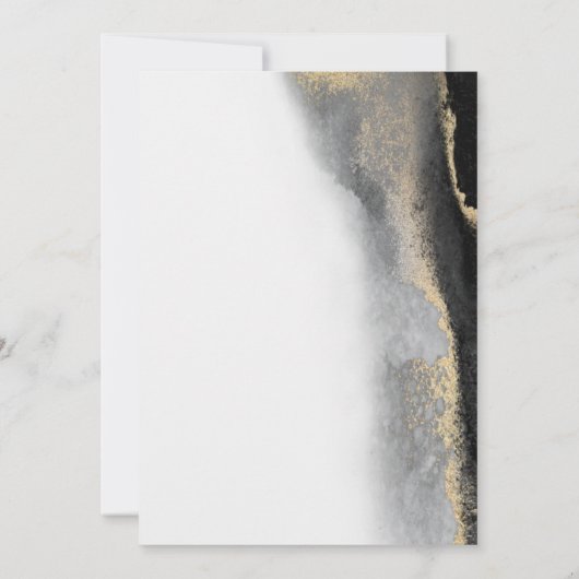 Schwarz und Gold Modernes Party für Abstrakte Alte Einladung (Rückseite)