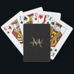 Schwarz und Gold Monogram Elegant Luxury Spielkarten<br><div class="desc">Klassisch elegantes Design mit Schwarz und Gold mit Monogramm. Die Vorlage wurde Set,  sodass Sie nur Ihren Namen hinzufügen müssen,  um das Design zu vervollständigen. Passendes Zubehör im Lager .</div>