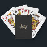 Schwarz und Gold Monogram Elegant Luxury Spielkarten<br><div class="desc">Klassisch elegantes Design mit Schwarz und Gold mit Monogramm. Die Vorlage wurde Set,  sodass Sie nur Ihren Namen hinzufügen müssen,  um das Design zu vervollständigen. Passendes Zubehör im Lager .</div>