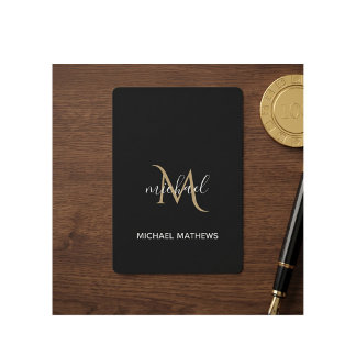 Schwarz und Gold Monogram Elegant Luxury Spielkarten