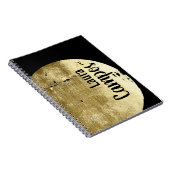 Schwarz und Gold Moon Moderne Typografie Notizblock (Rechte Seite)