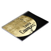 Schwarz und Gold Moon Moderne Typografie Notizblock (Linke Seite)