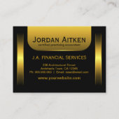 Schwarz und Gold Münzen Horiz. Großrechner Visitenkarte (Rückseite)