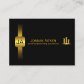 Schwarz und Gold Münzen Horiz. Großrechner Visitenkarte (Vorderseite)