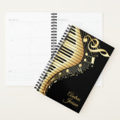 Schwarz- und Gold-Musiknoten-Design Planer (Anzeige)
