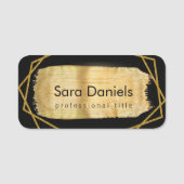 Schwarz und Gold Namensschild (Vorderseite)