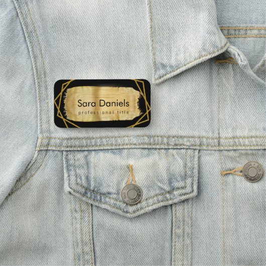 Schwarz und Gold Namensschild (Beispiel)