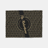 Schwarz und Gold - Neu verheiratete Keepake Weihna Fleecedecke (Vorderseite (Horizontal))