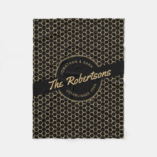 Schwarz und Gold - Neu verheiratete Keepake Weihna Fleecedecke (Vorderseite)