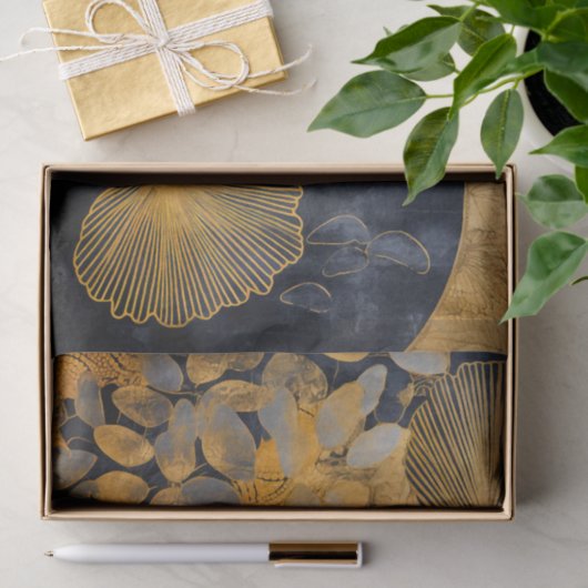 Schwarz und Gold Oriental Seidenpapier (Geschenk)