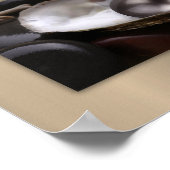 Schwarz und Gold Oyster mit grauer Perle Poster (Ecke)